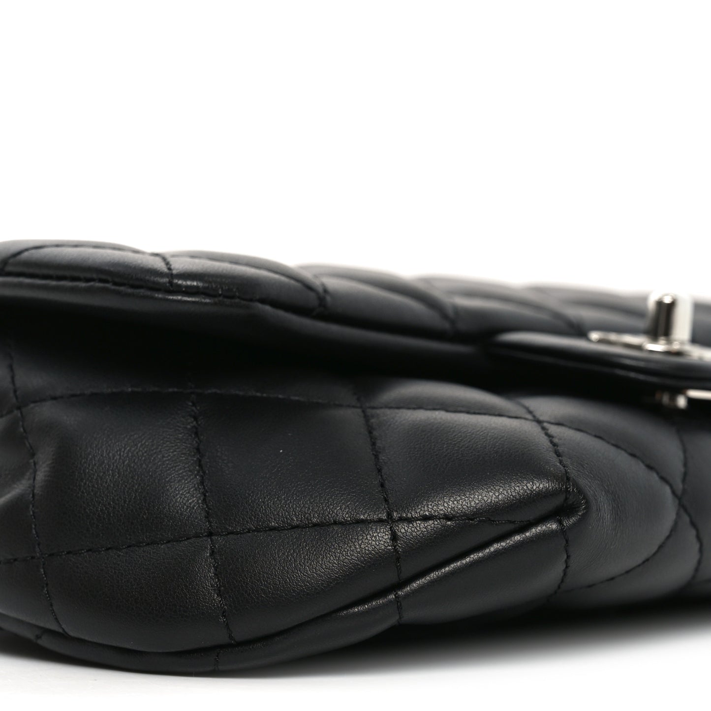 Calfskin Quilted CC Uniform Flap Belt Bag Black