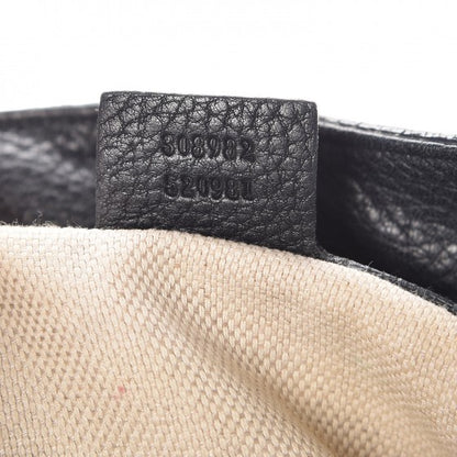 Gucci Pebbled Calfskin Studded Medium Soho Chain Shoulder Bag Black 7 of 9