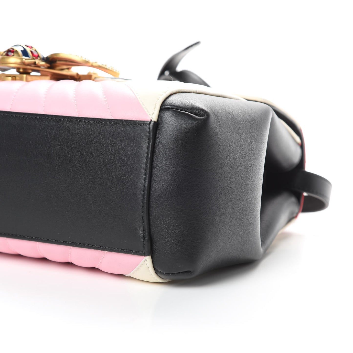 Calfskin Bamboo Trapuntata Queen Margaret Top Handle Bag Blue Agata Hibiscus Red Mystic White Sugar Pink