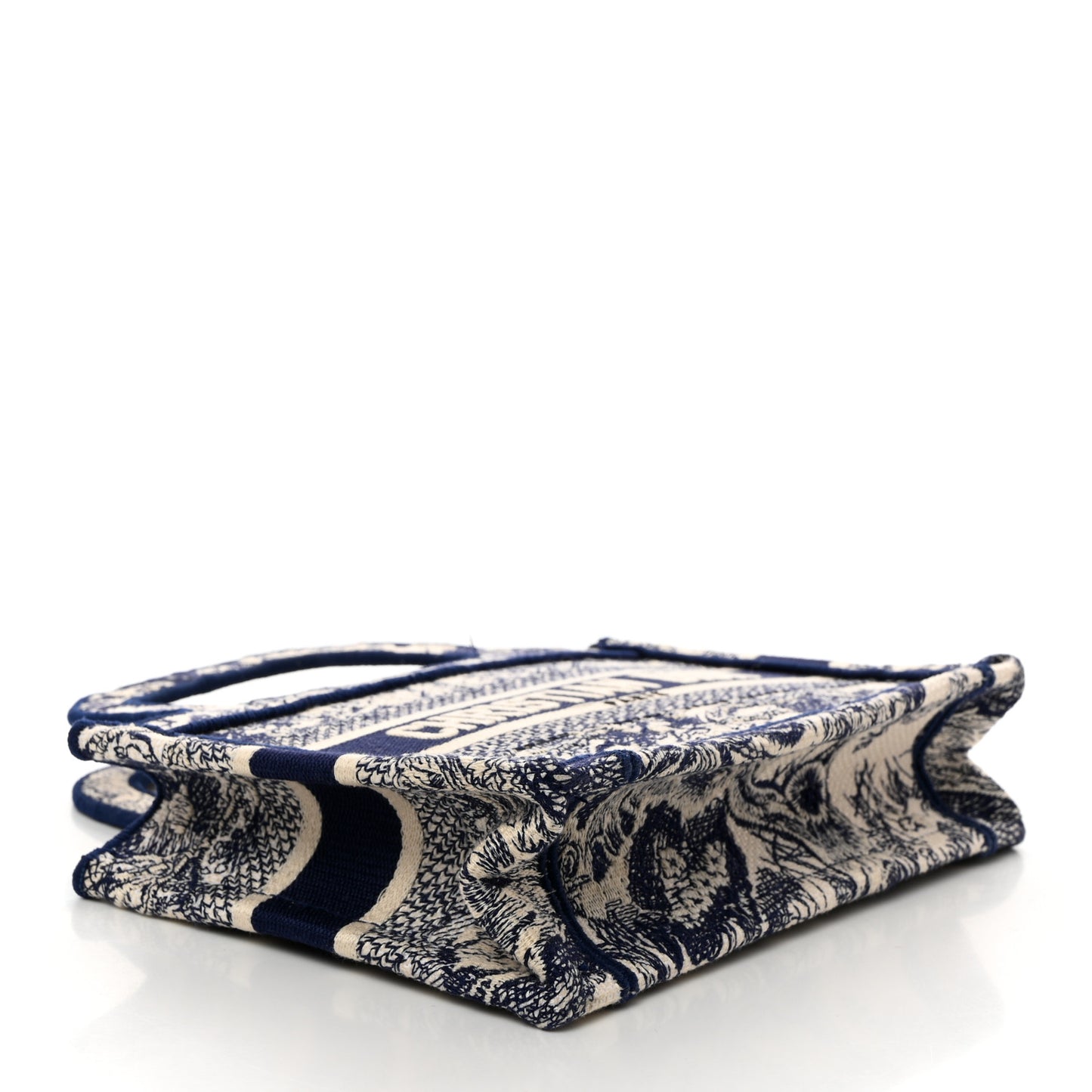 Canvas Embroidered Mini Toile De Jouy Book Tote Blue