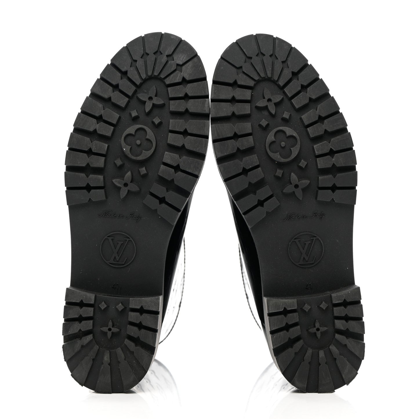Rubber Embossed Monogram Splash Rain Short Boots 41 Black