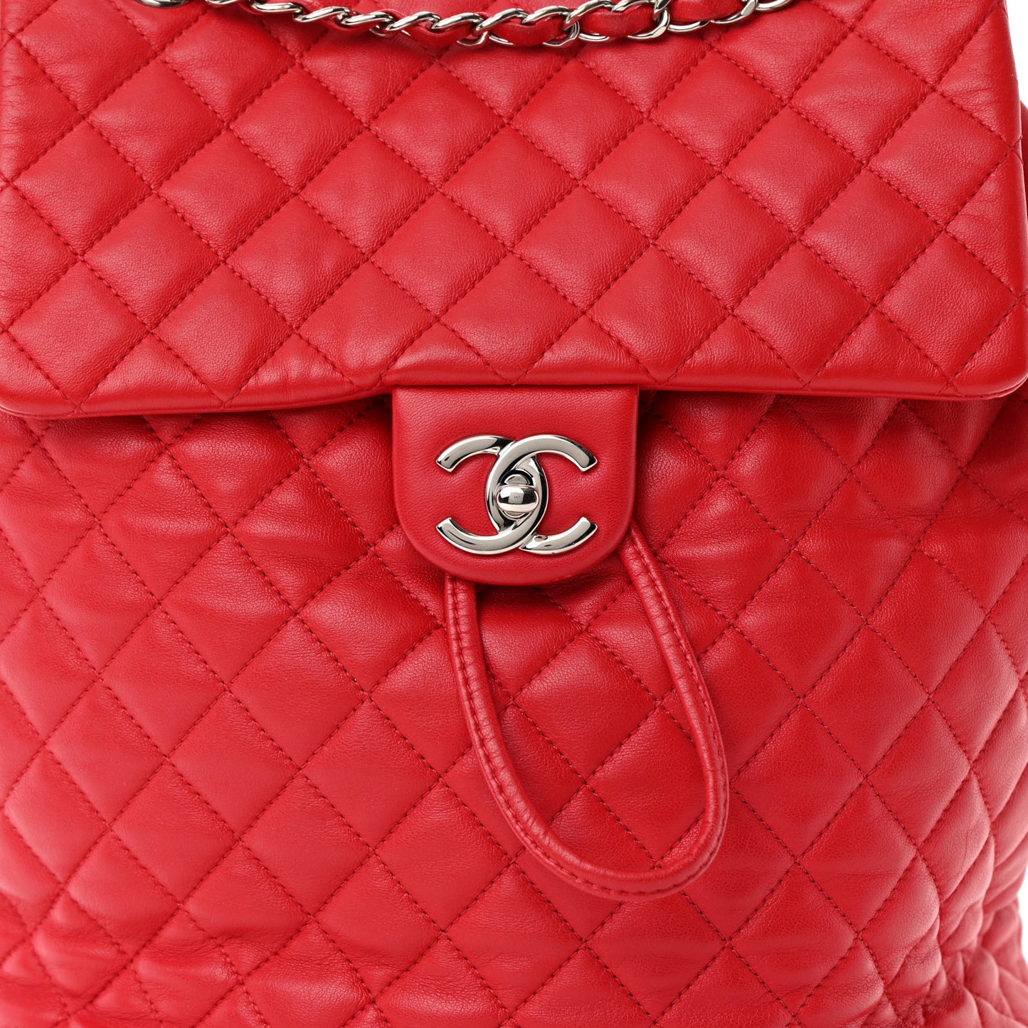 Lambskin Quilted Large Urban Spirit Backpack Red