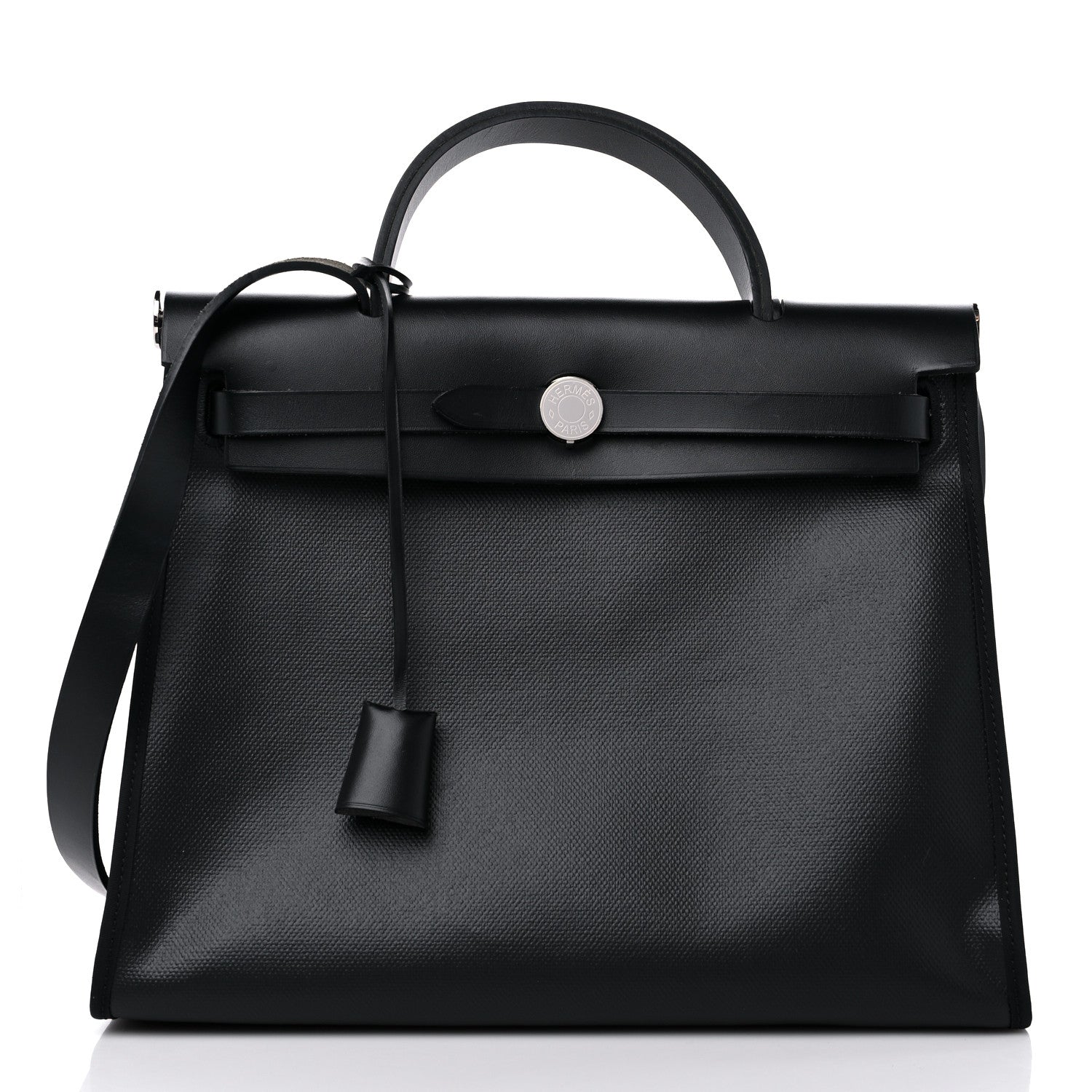 Hermes Toile H Berline Vache Hunter Herbag Zip PM 31 Black Ecru 3 of 11