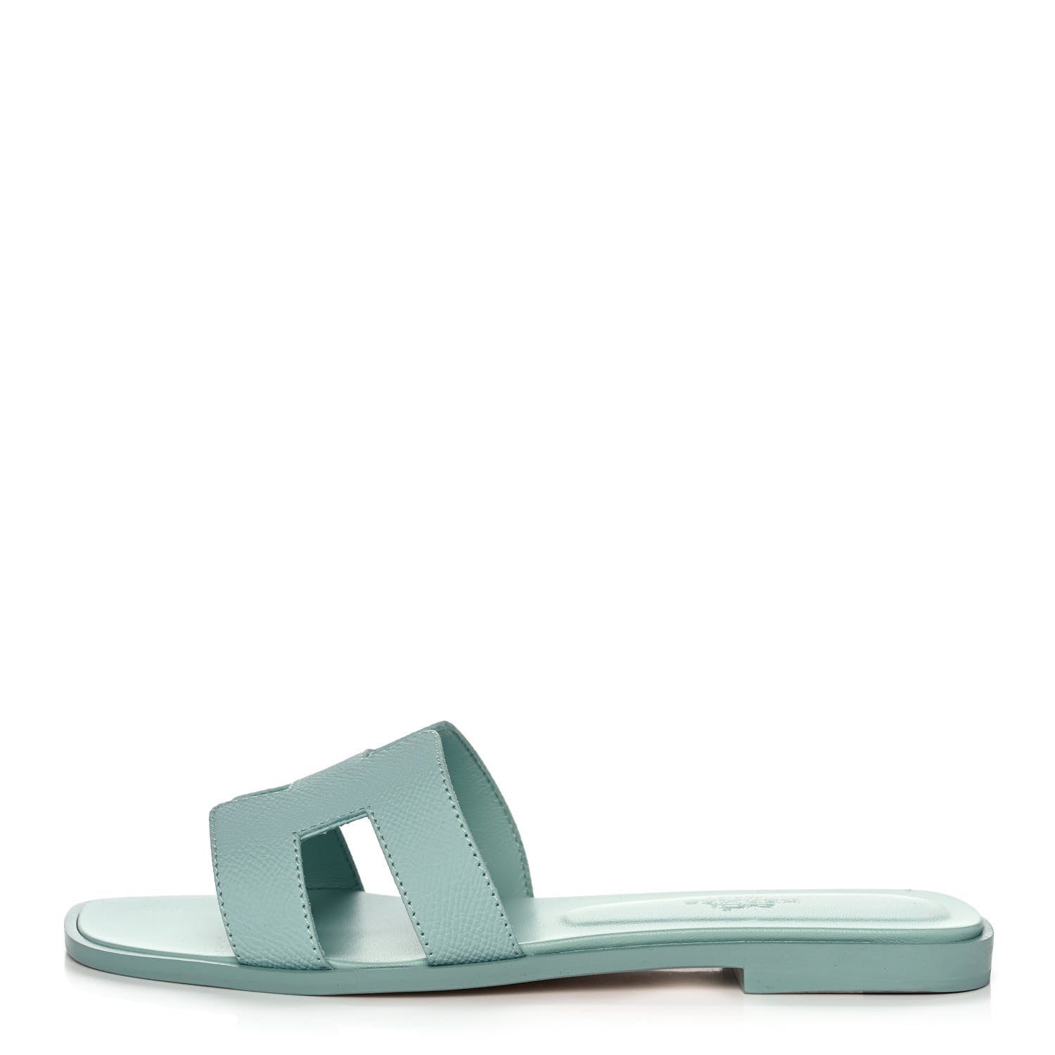 Hermes Epsom Oran Sandals 36.5 Vert Embrun 1 of 10