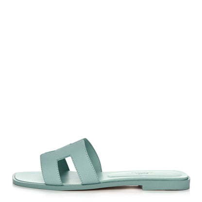 Hermes Epsom Oran Sandals 36.5 Vert Embrun 1 of 10