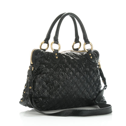 Marc Jacobs Python Effect Quilted Rio Stardust Satchel Black 4 of 10