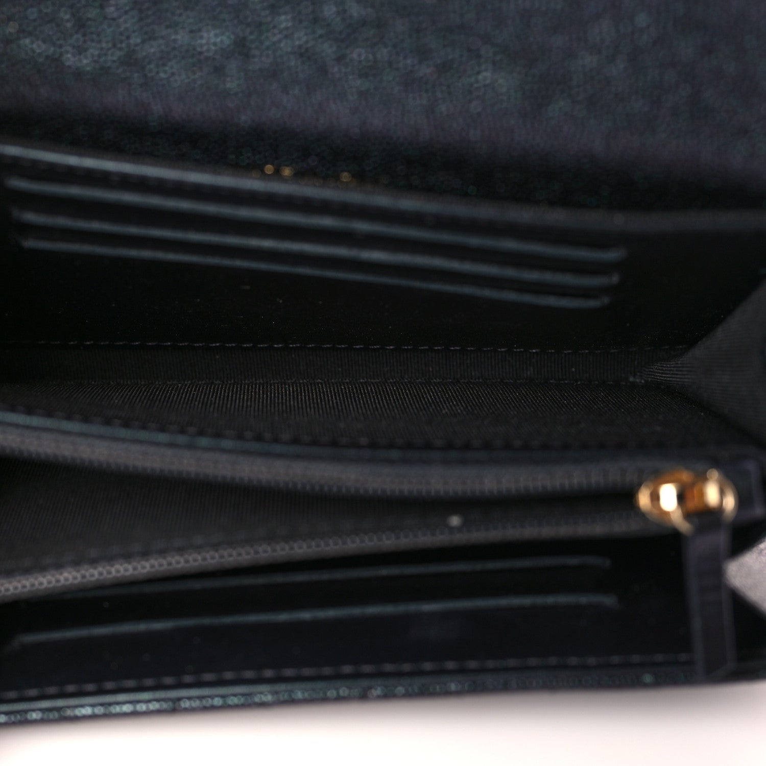 Chanel Iridescent Caviar Quilted Large Gusset Flap Wallet Black 5 of 9