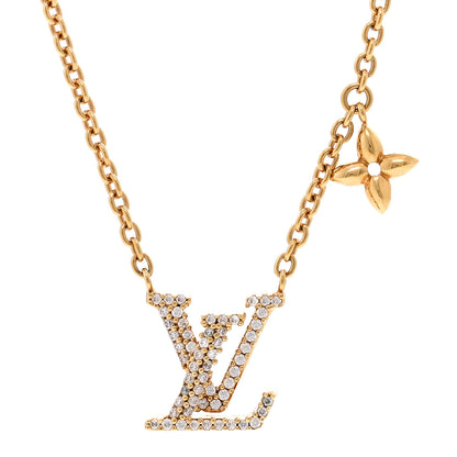Louis Vuitton Metal Crystal LV Iconic Necklace Gold 4 of 7