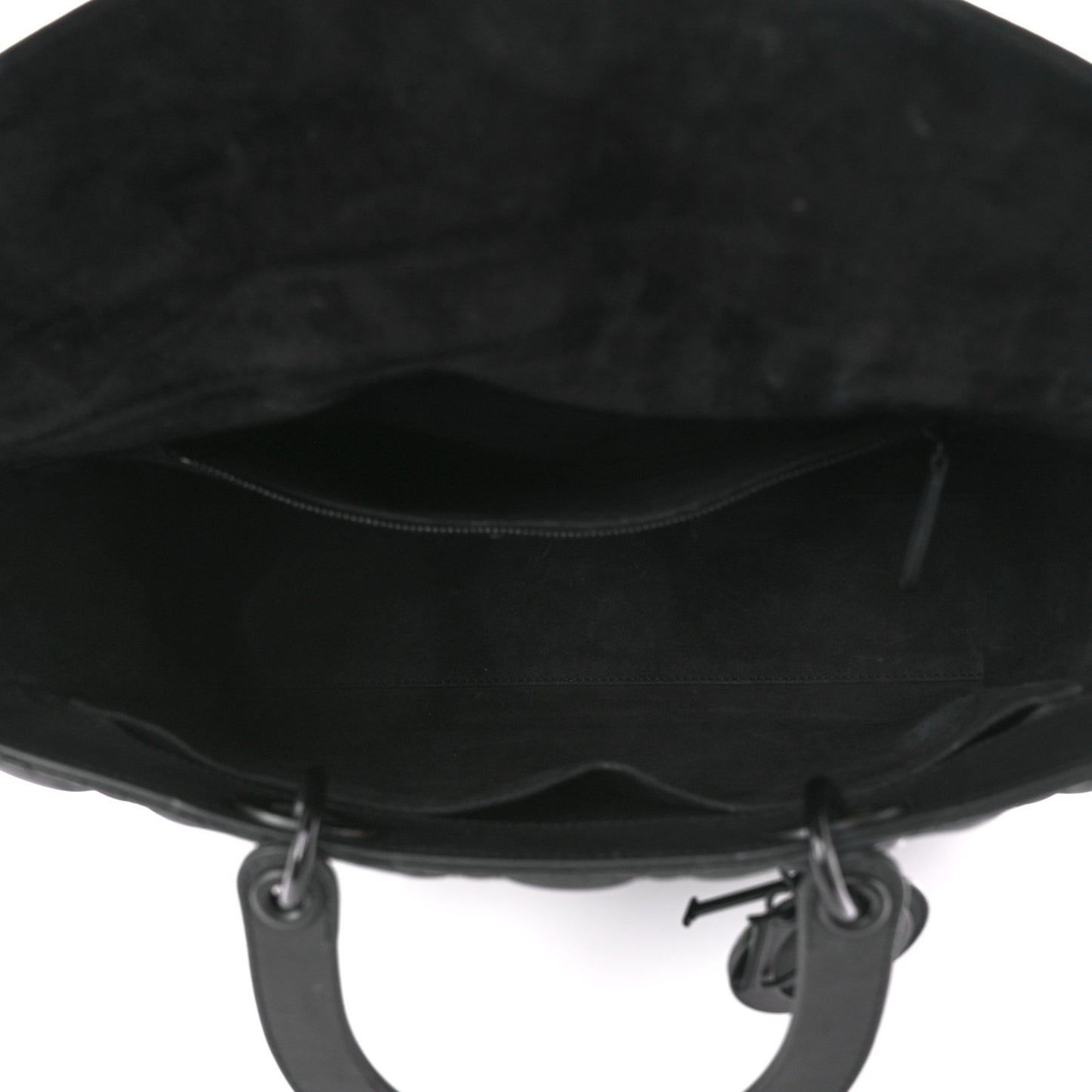 Ultra Matte Calfskin Cannage Large Lady Dior Black