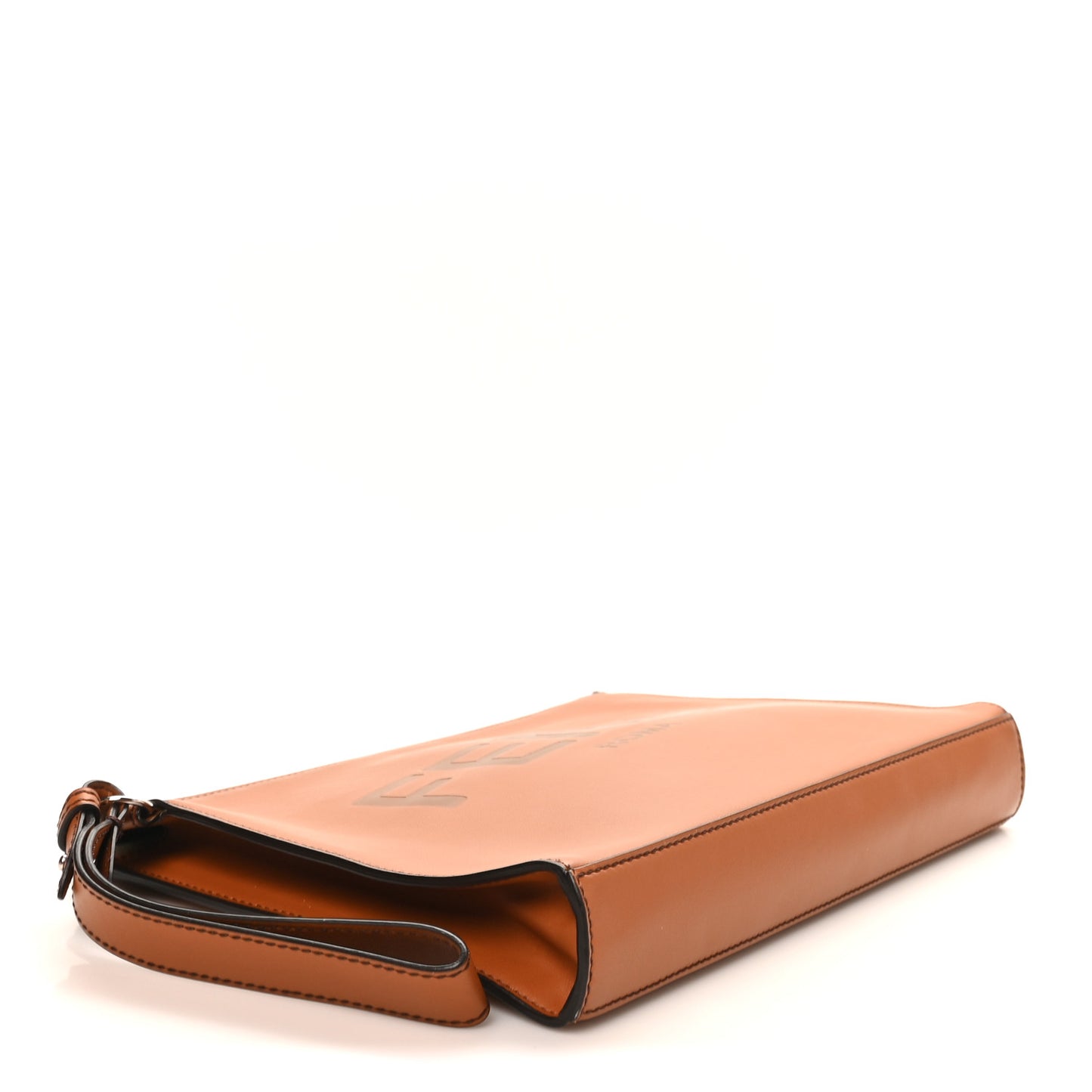 Vitello Grace Light Logo Clutch Bag Brandy