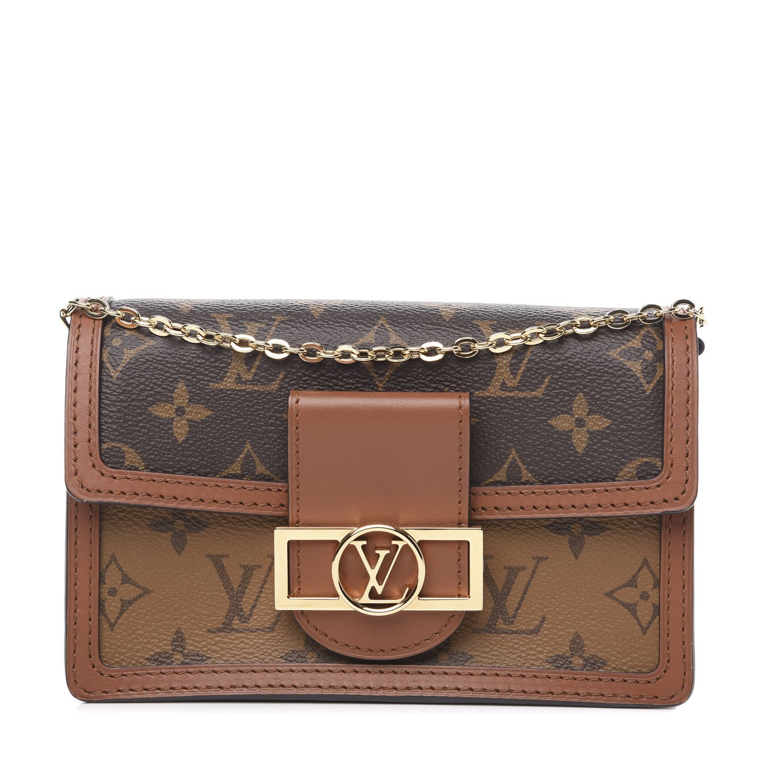 Louis Vuitton Reverse Monogram Dauphine Chain Wallet 1 of 9