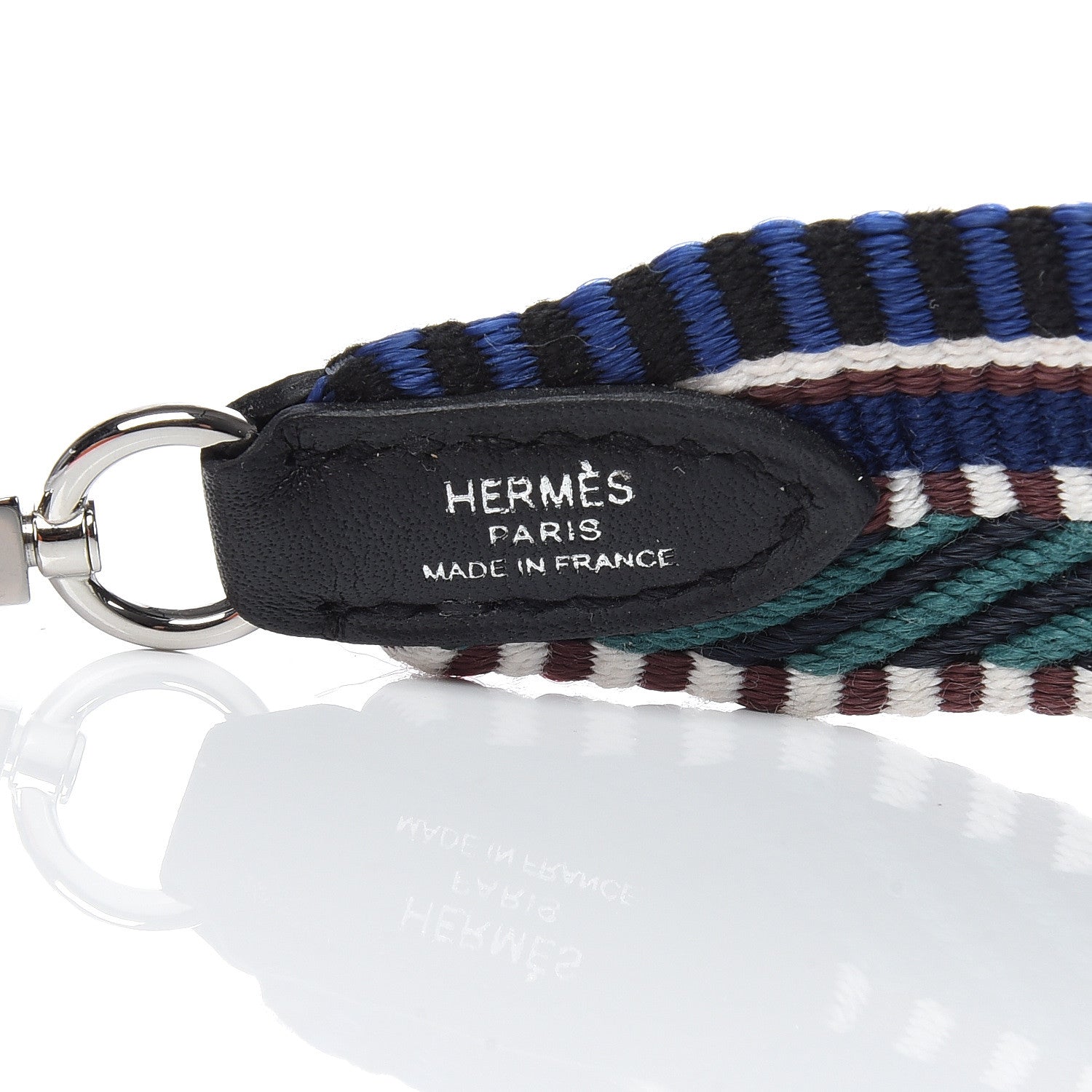 Hermes Toile Swift 25mm Sangle Cavale Shoulder Strap Malachite Bleu Electrique Black 3 of 6