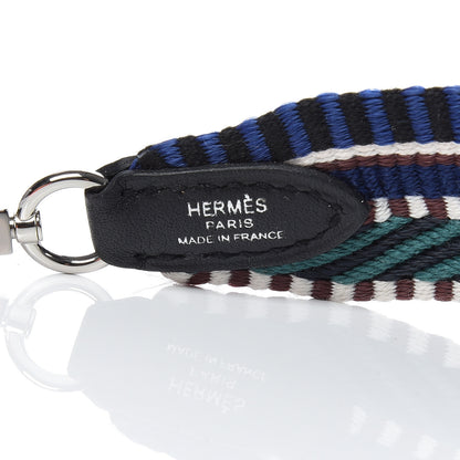 Hermes Toile Swift 25mm Sangle Cavale Shoulder Strap Malachite Bleu Electrique Black 3 of 6