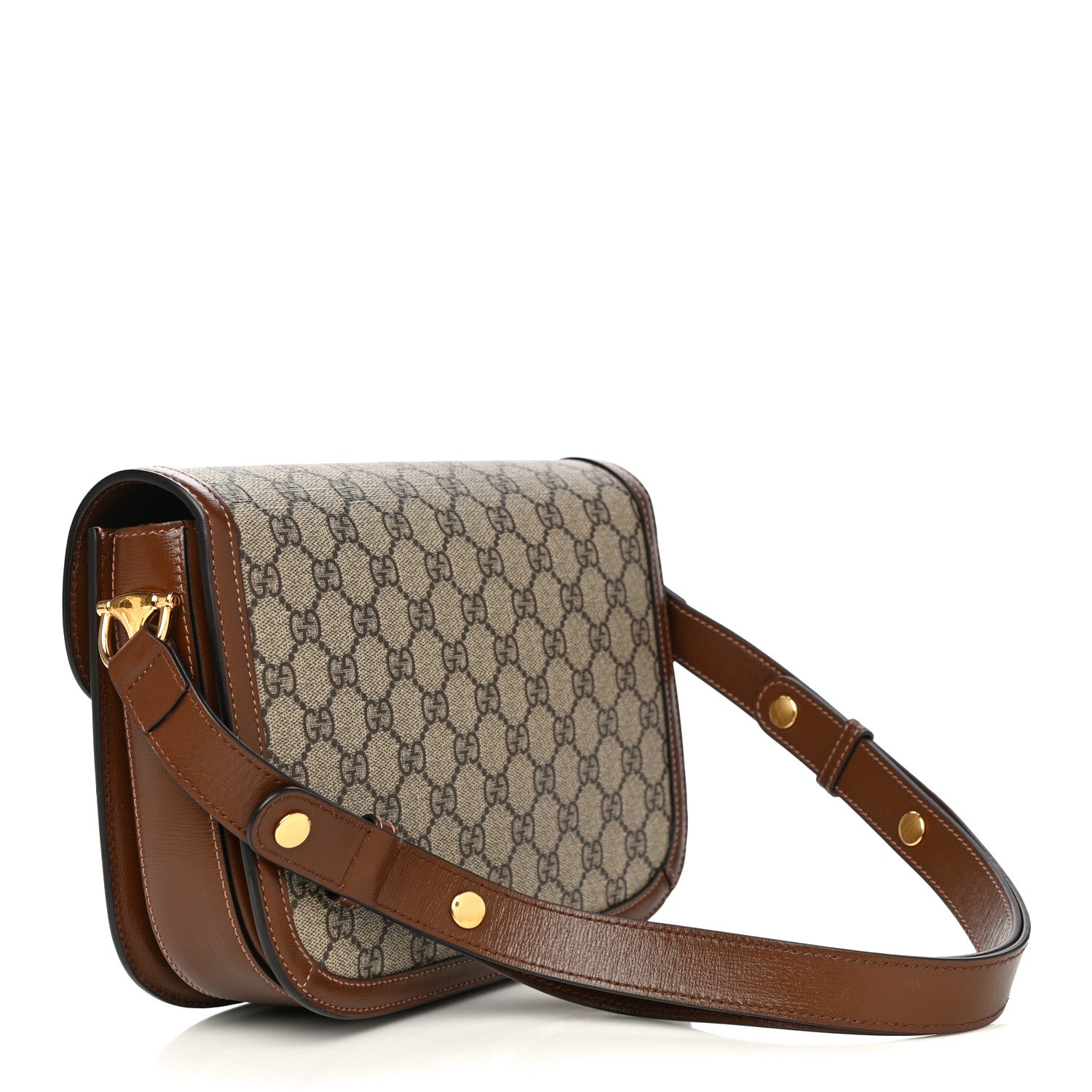 Gucci GG Supreme Monogram Horsebit 1955 Shoulder Bag Beige Brown Sugar 3 of 13
