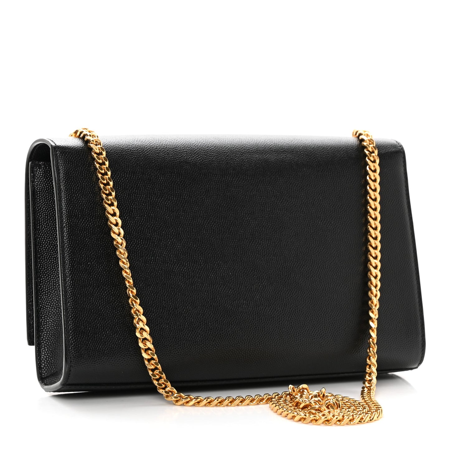 SAINT LAURENT Grain De Poudre Medium Classic Monogram Kate Satchel Black