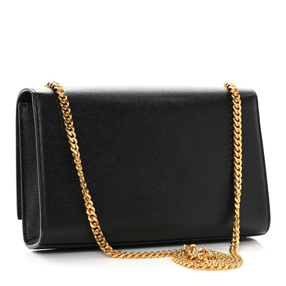 Saint Laurent SAINT LAURENT Grain De Poudre Medium Classic Monogram Kate Satchel Black 3 of 9