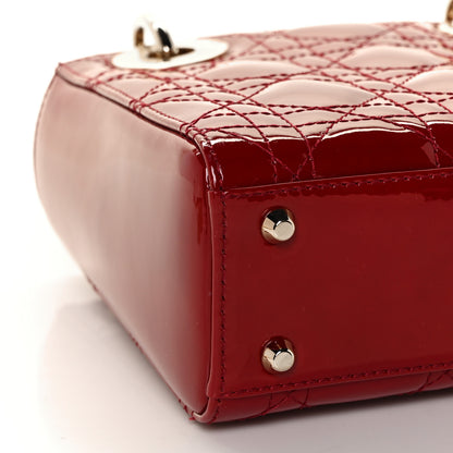 Christian Dior Patent Cannage Mini Lady Dior Red 20 of 25