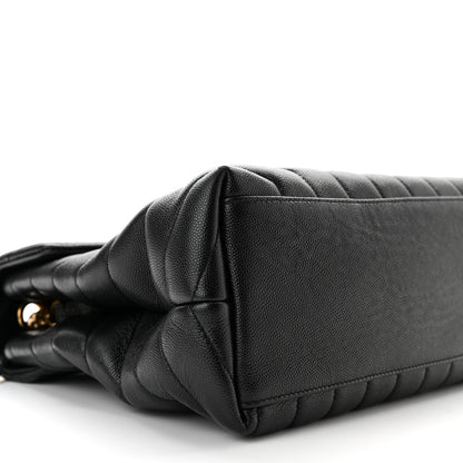 Saint Laurent Grain de Poudre Calfskin Y Quilted Monogram Medium Loulou Chain Satchel Black 9 of 10