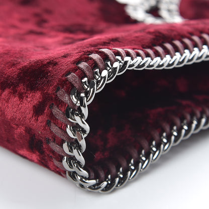 Stella McCartney Crushed Velvet Tiny Falabella Tote Burgundy 8 of 8