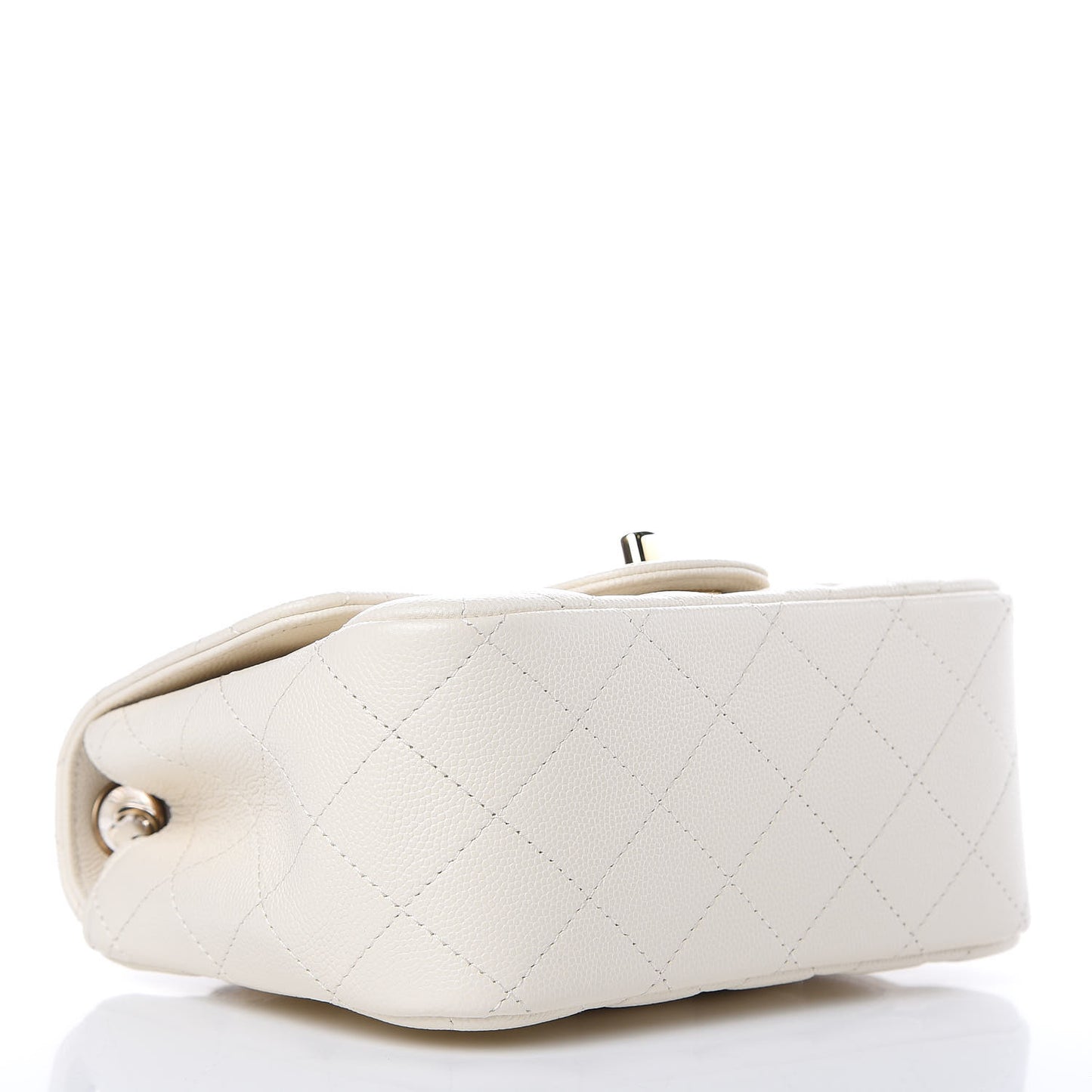 Caviar Quilted Mini Square Flap White