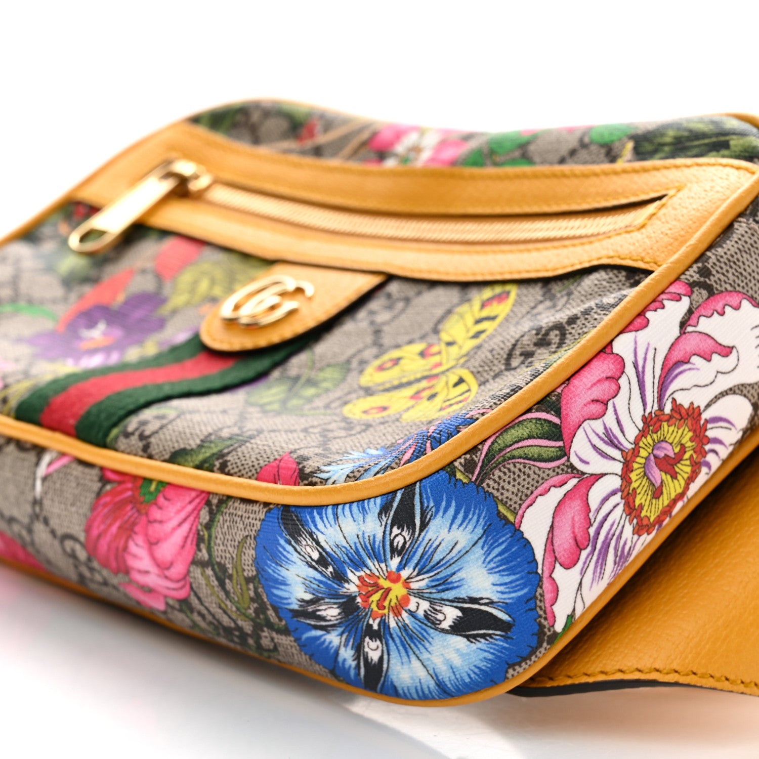 Gucci GG Supreme Monogram Flora Medium Ophidia Belt Bag Beige Multicolor Crop 10 of 12