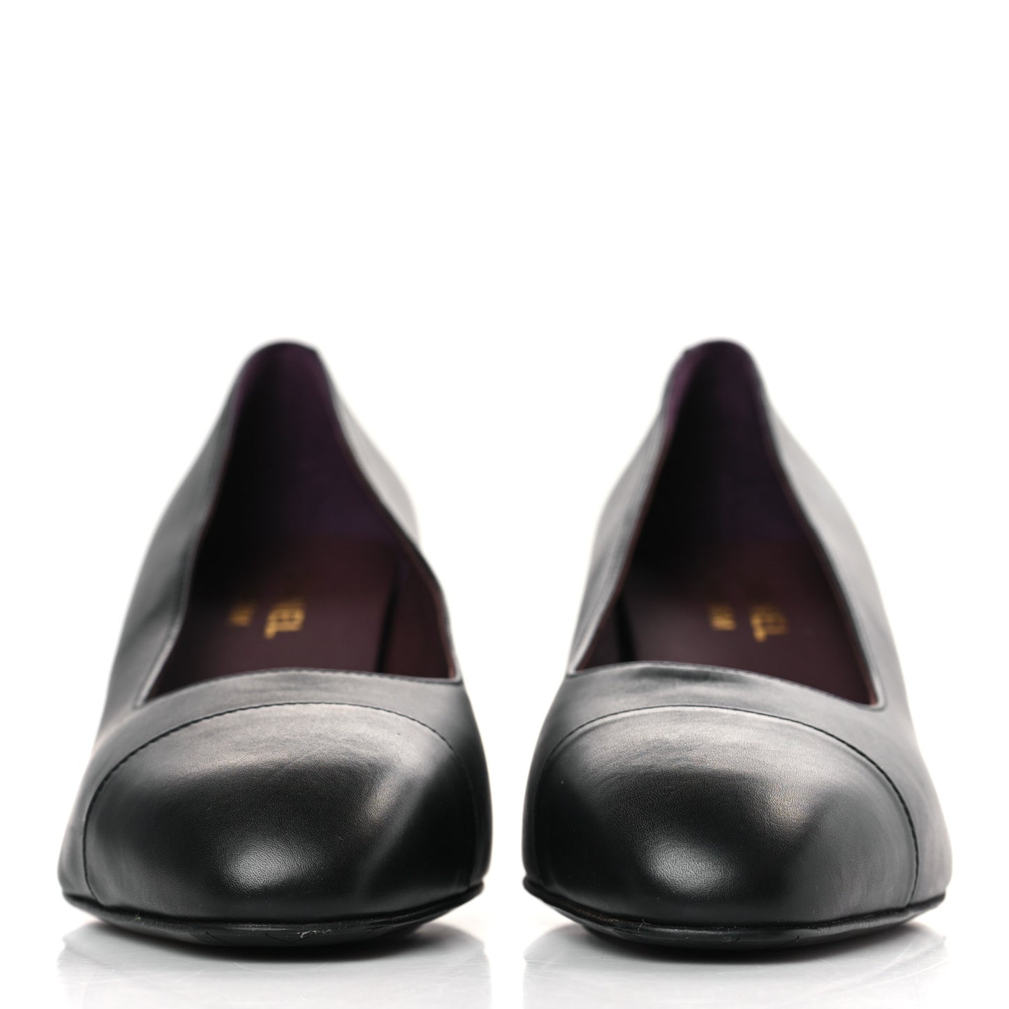 Lambskin Cap Toe CC Pumps 39 Black