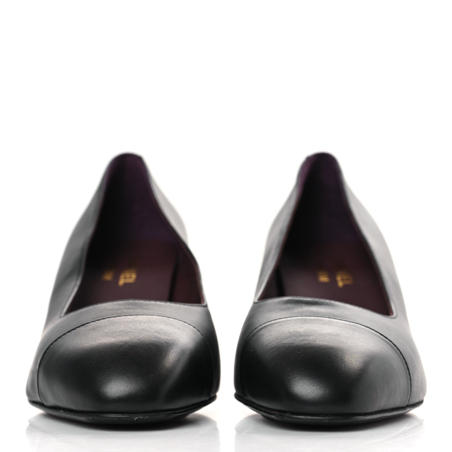 Chanel Lambskin Cap Toe CC Pumps 39 Black 2 of 8