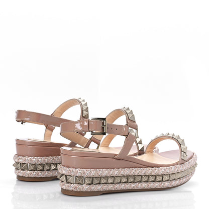 Christian Louboutin Calfskin Cubiste Pyraclou 60 Platform Sandals 39 Nude 3 of 9