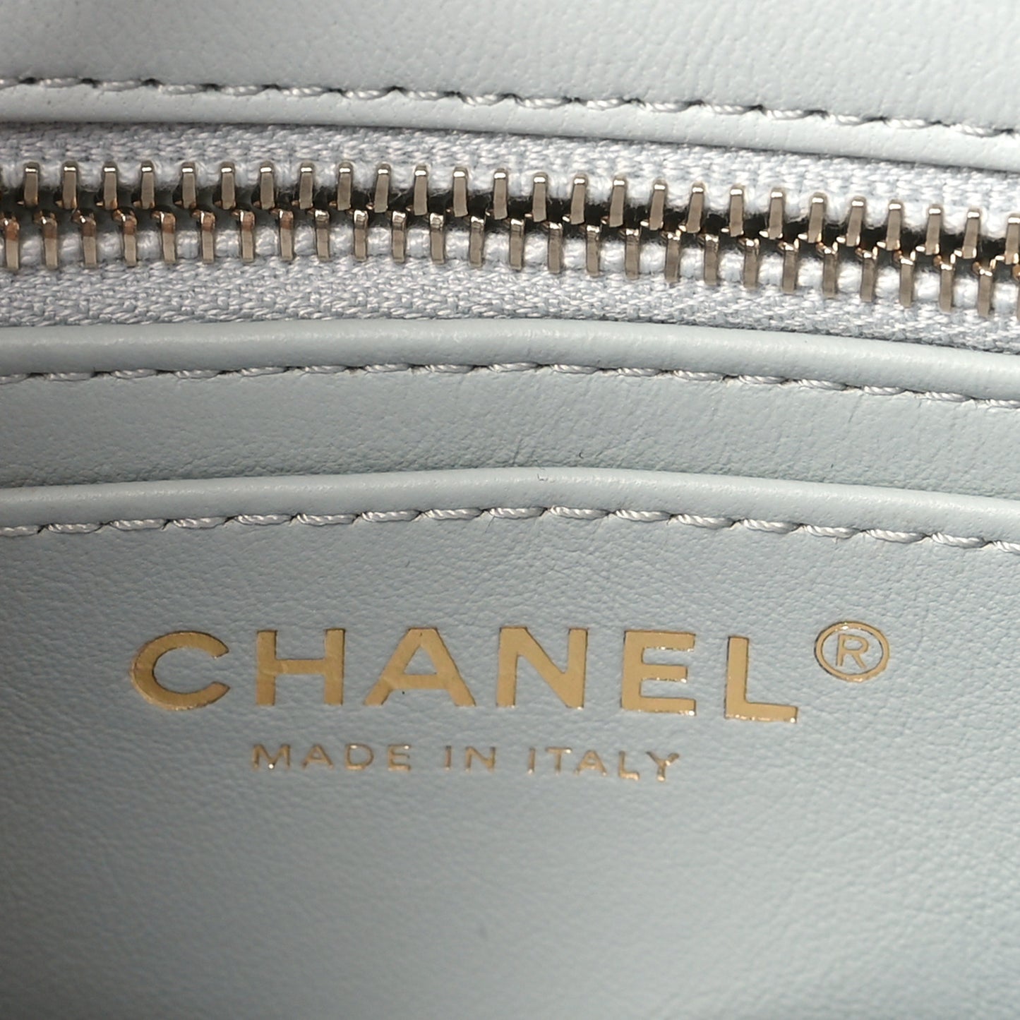 Lambskin Quilted Mini Rectangular Pearl Crush Flap Grey