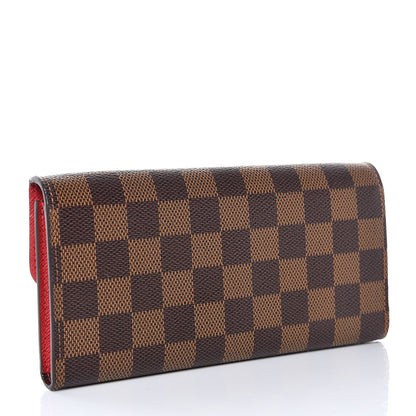 Louis Vuitton Damier Ebene Emilie Wallet Red 3 of 8