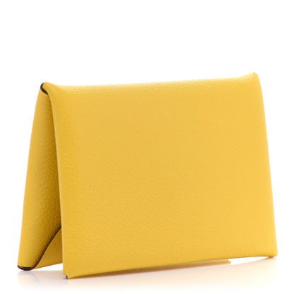Hermes Evercolor Calvi Card Case Jaune De Naples 3 of 8