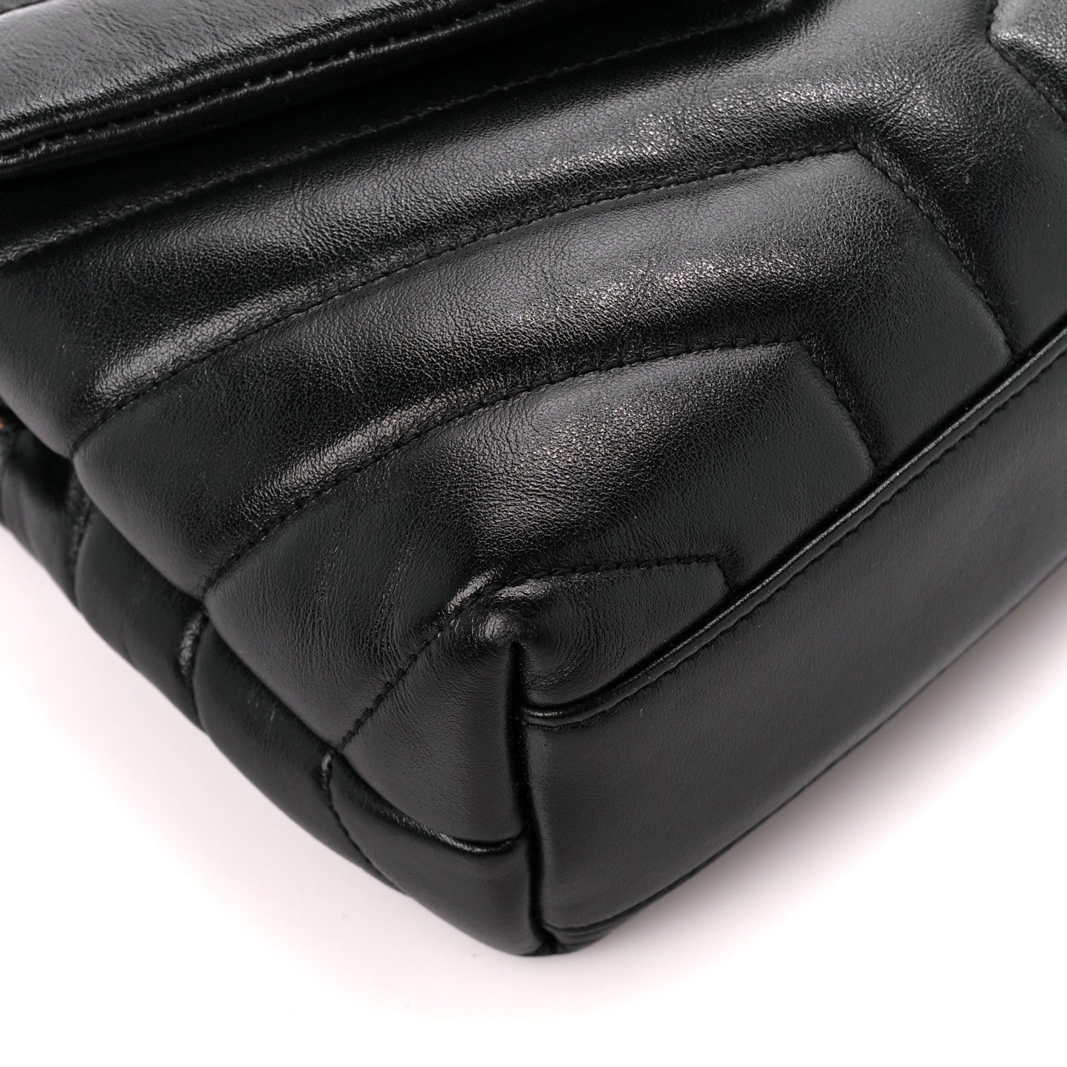 Saint Laurent Calfskin Y Quilted Monogram Monochrome Toy Loulou Crossbody Bag Black 10 of 11
