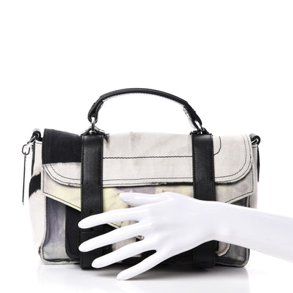 Proenza Schouler Canvas Tie Dye Tiny PS1 Satchel Black Lime 2 of 10