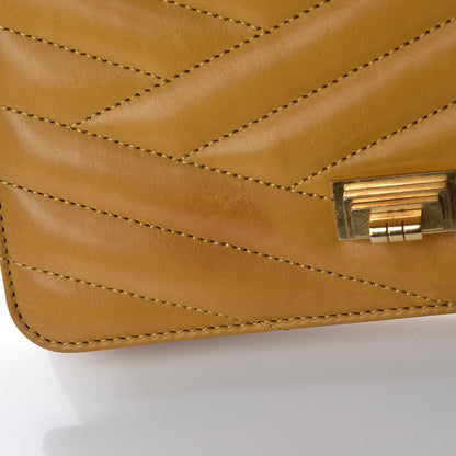 Chanel Calfskin Chevron Small Gabrielle Flap Yellow 12 of 12