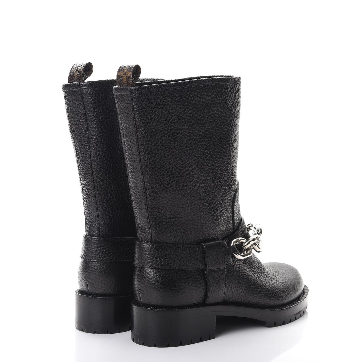 Calfskin Outlaw Flat Half Boots 39 Black