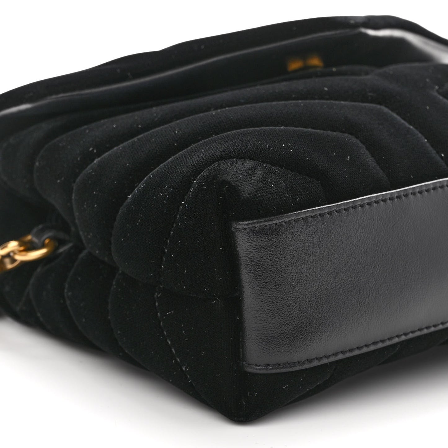 Velvet Y Quilted Monogram Toy Loulou Chain Satchel French Black