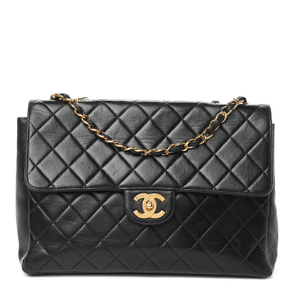 Chanel Lambskin Quilted XL Jumbo Single Flap Black 1 of 10