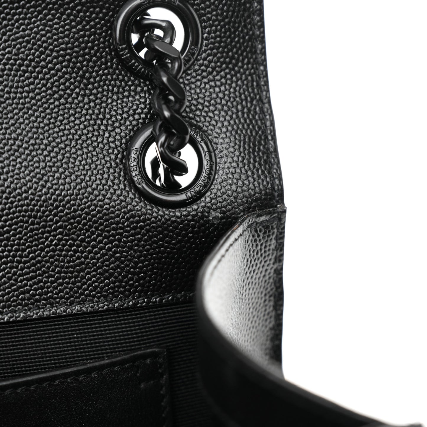 Grain De Poudre Textured Mixed Matelasse Triquilt Medium Monogram Monochrome Satchel Black