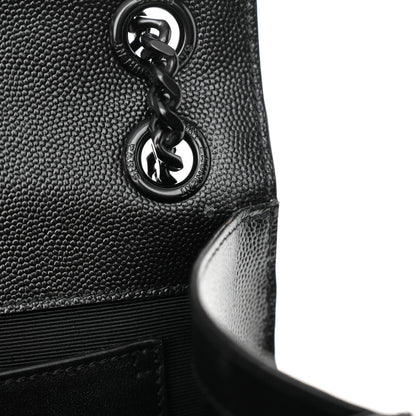 Saint Laurent Grain De Poudre Textured Mixed Matelasse Triquilt Medium Monogram Monochrome Satchel Black 10 of 12