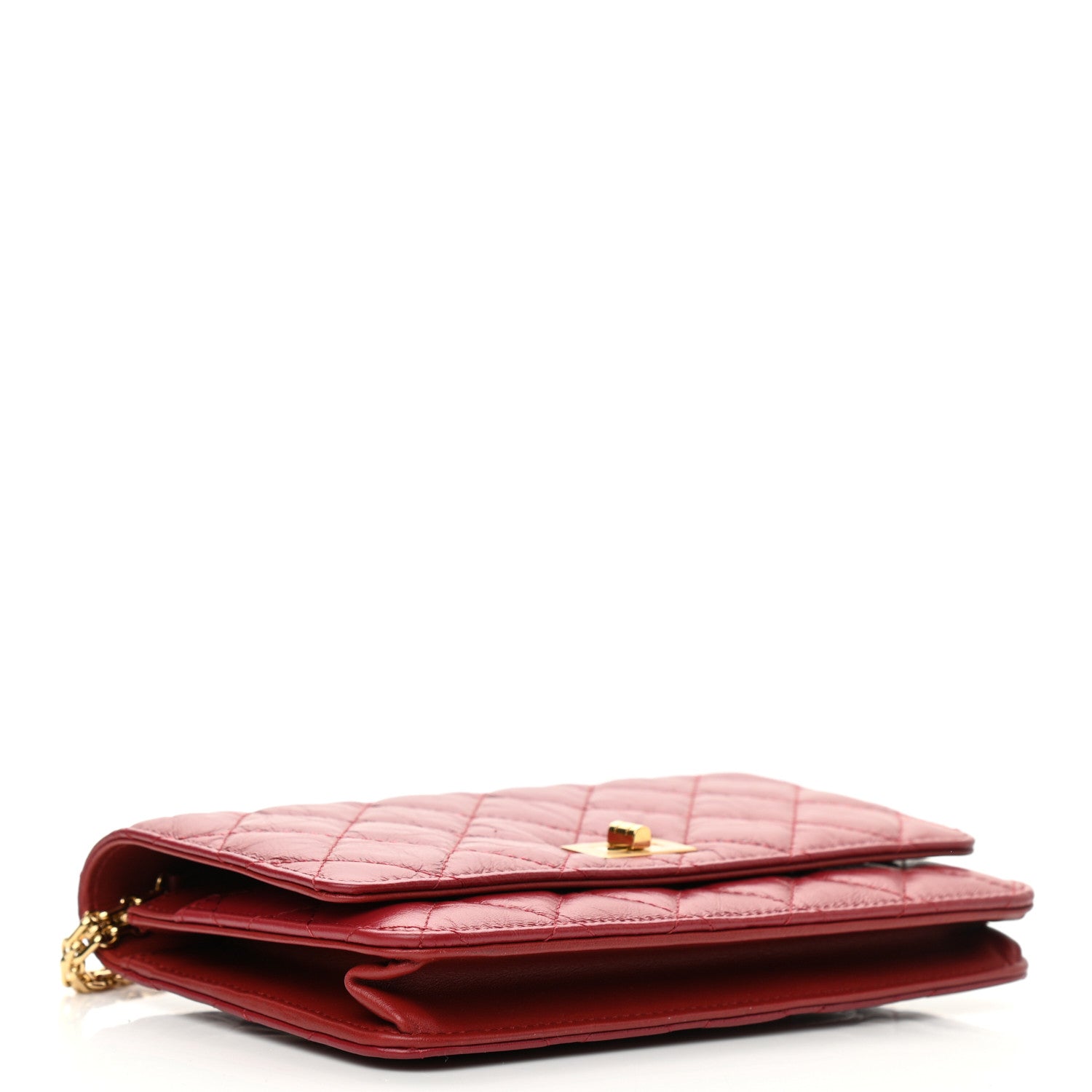 Chanel Aged Calfskin Quilted Reissue Wallet On Chain WOC Red 4 of 13