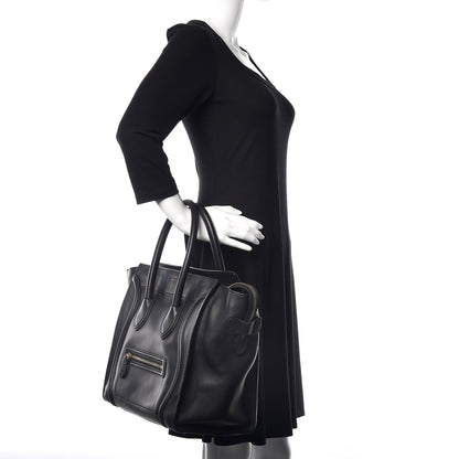 Celine Smooth Calfskin Mini Luggage Black 2 of 10