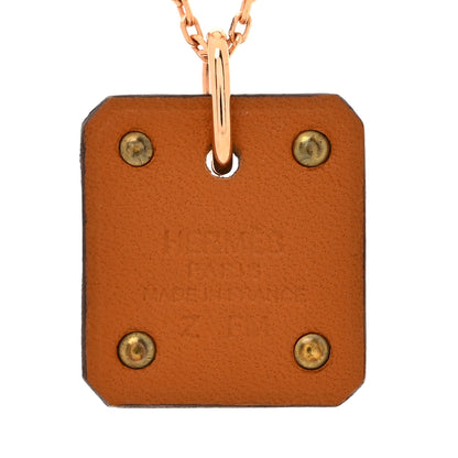 Hermes Gold Plated Swift As De Coeur Necklace Etoupe 5 of 6