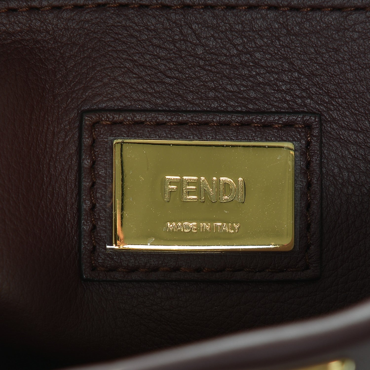 Fendi Vitello Seta Waves Bi-Color Medium Peekaboo Iconic Satchel Bordeaux Latte 6 of 6