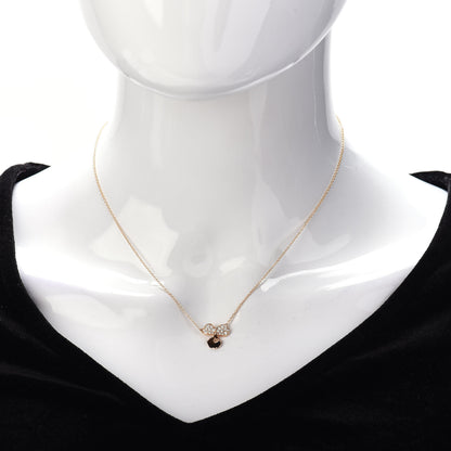Tiffany 18K Rose Gold Diamond Paper Flowers Pendant Necklace 2 of 4