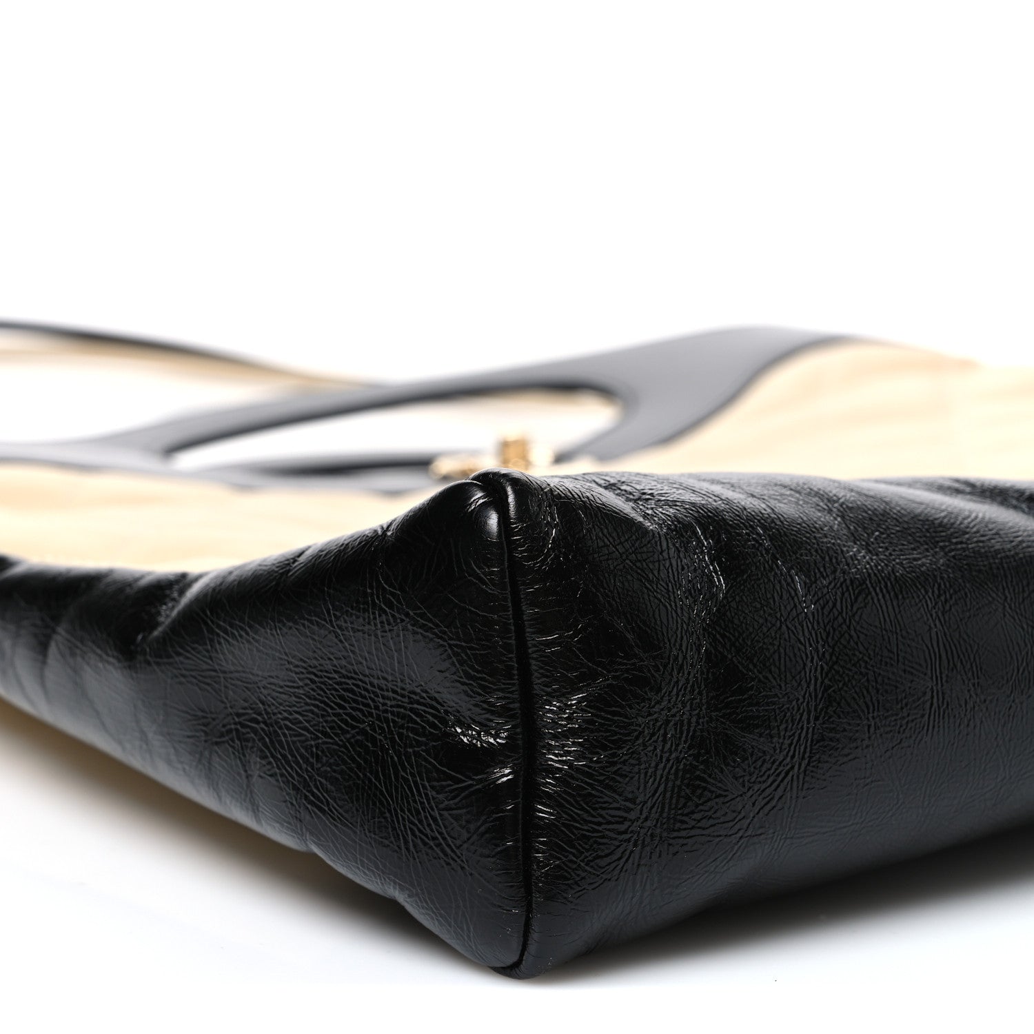 Chanel Aged Calfskin Quilted Large 31 Shopping Bag Beige Black 9 of 10