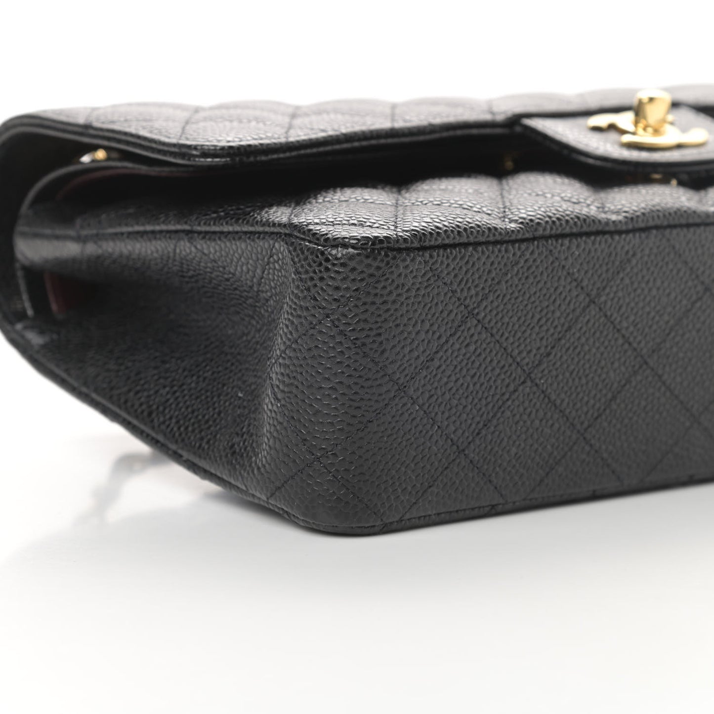 Caviar Quilted Medium Double Flap Black