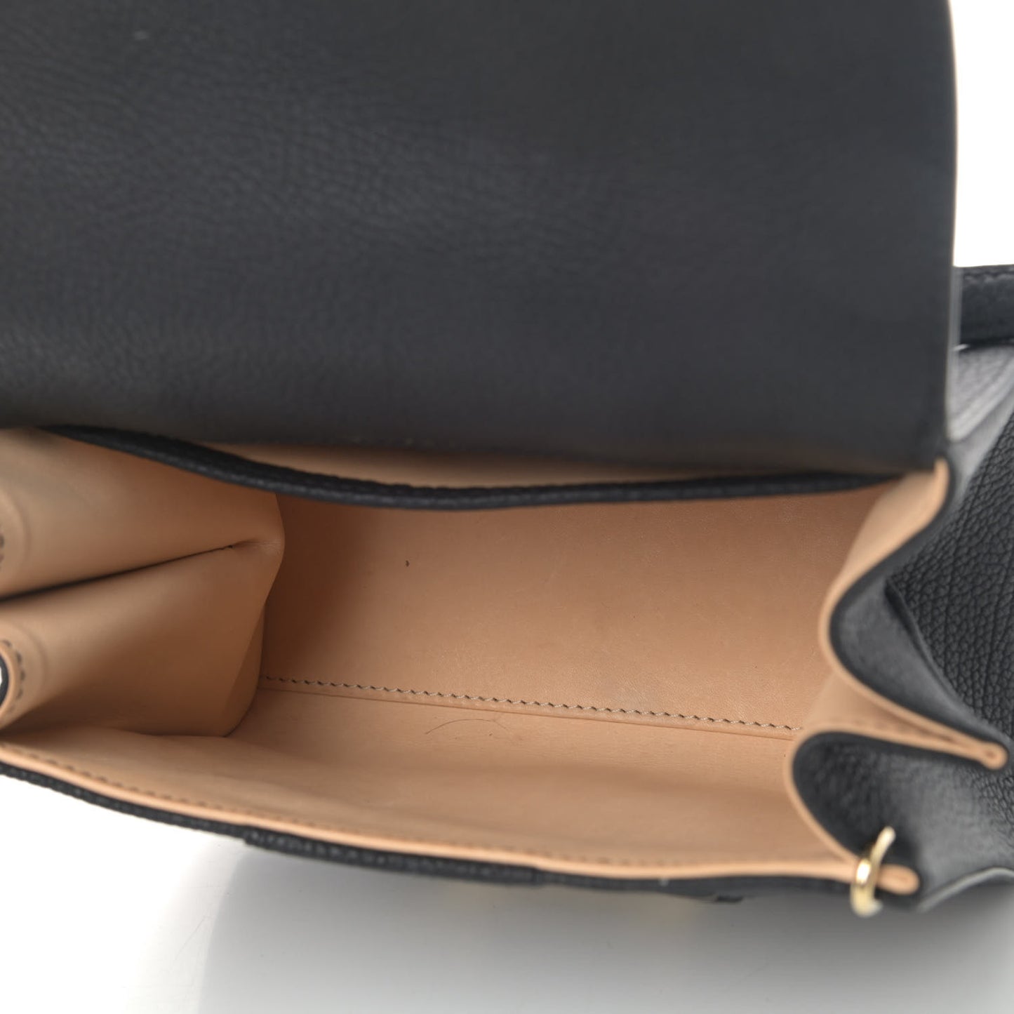 Crispy Calfskin Tribal Stitch Mini Brillant Satchel Black Bronze