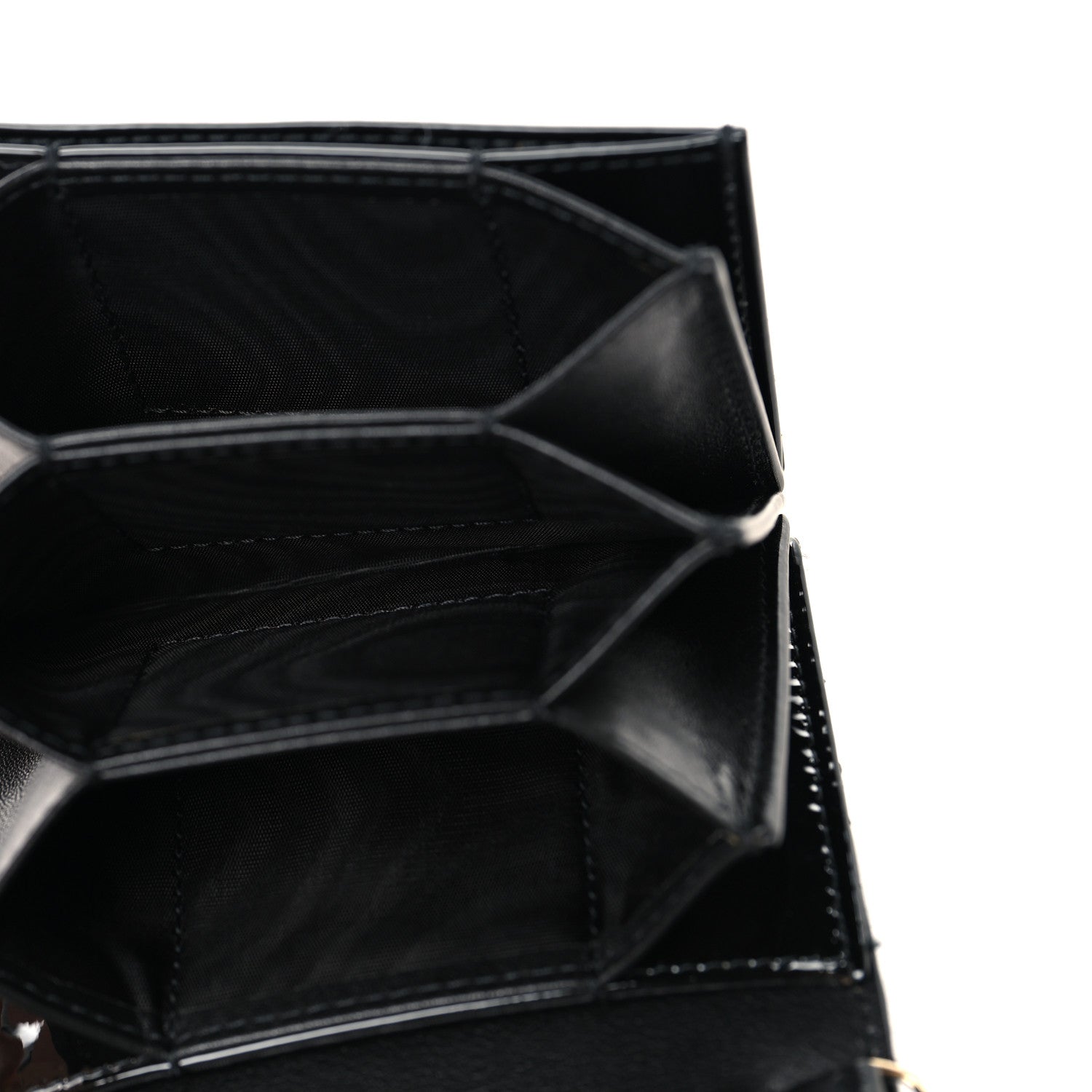 Christian Dior Patent Cannage Mini Pouch on Chain Black 5 of 11