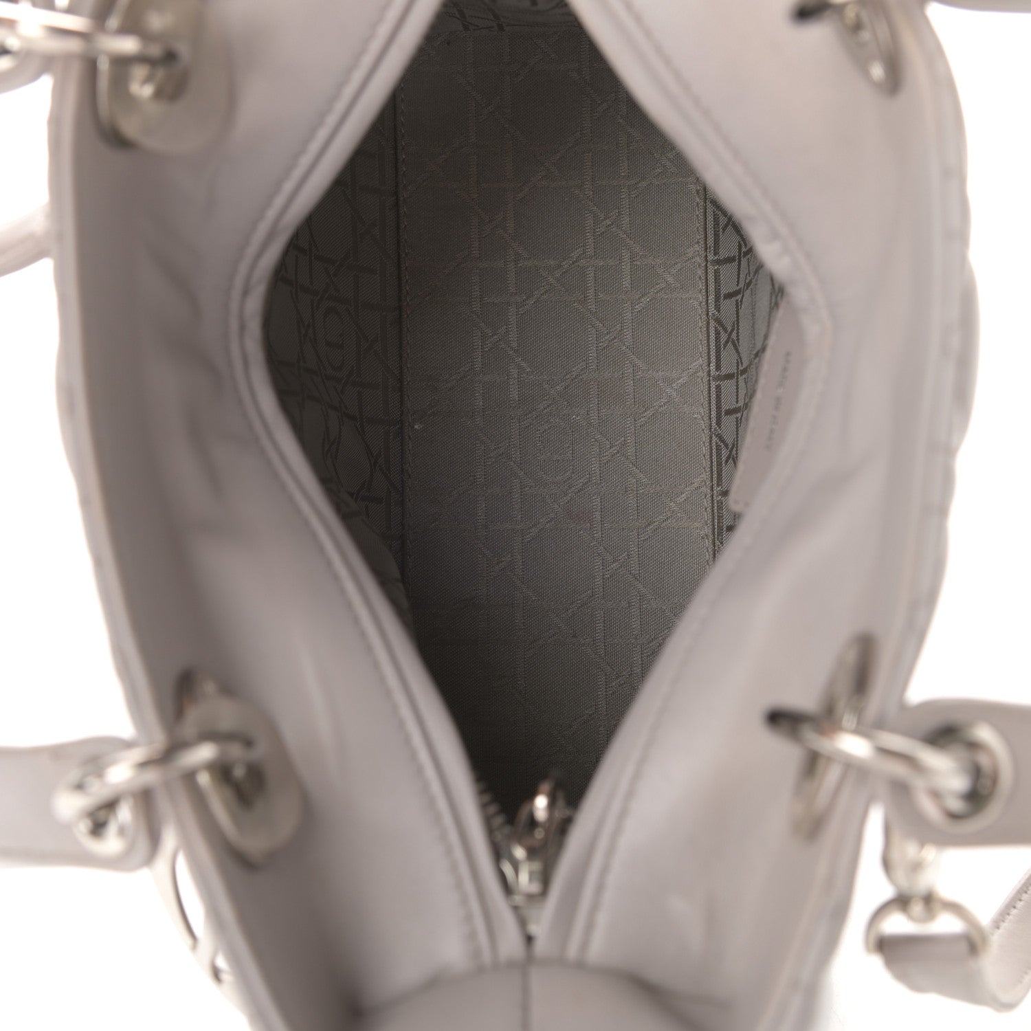 Christian Dior Lambskin Cannage Medium Lady Dior Grey 5 of 9