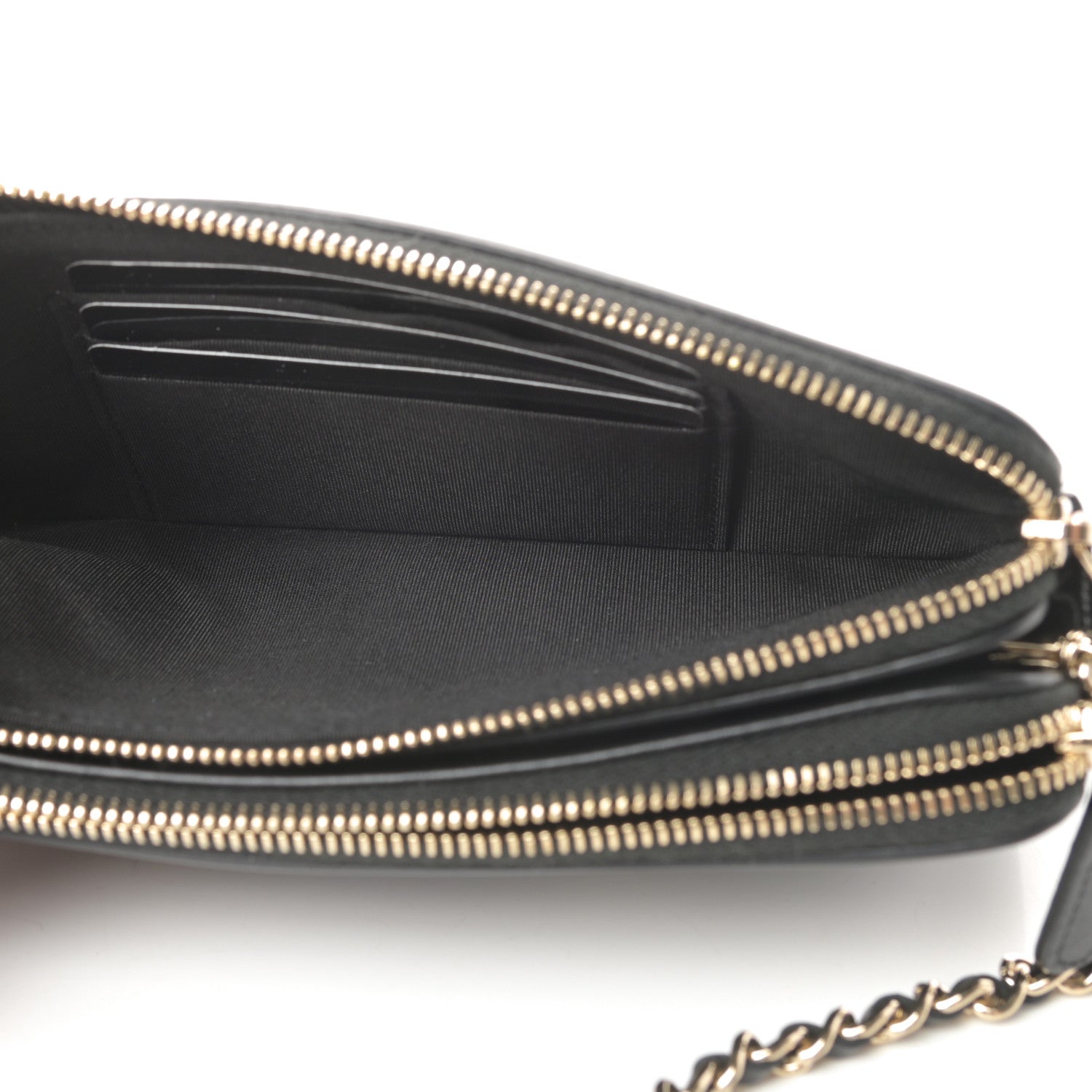 Chanel Caviar Quilted CC Filigree Clutch With Chain Black 5 of 15